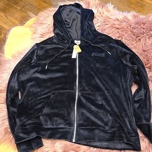 Pink-black zip-up jacket